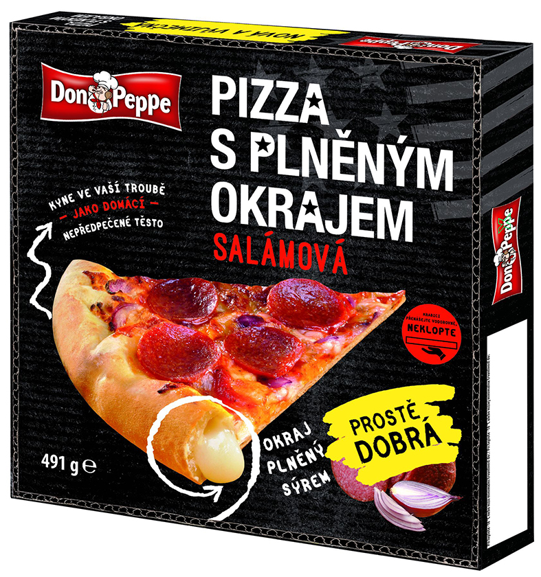 Pizza s plněným okrajem Salámová 491 g