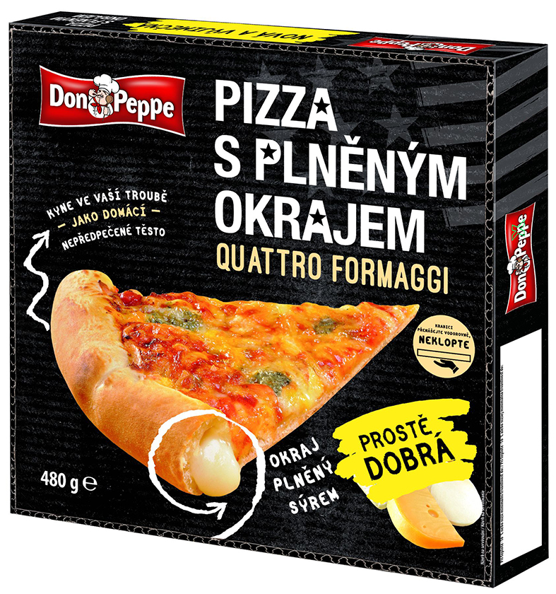 Pizza s plněným okrajem Quattro Formaggi 480 g